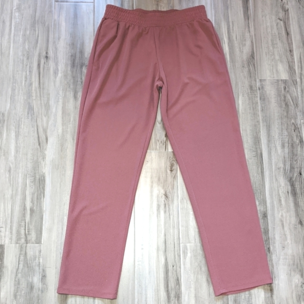 Rose Coloured High Waist Light Weight Pants